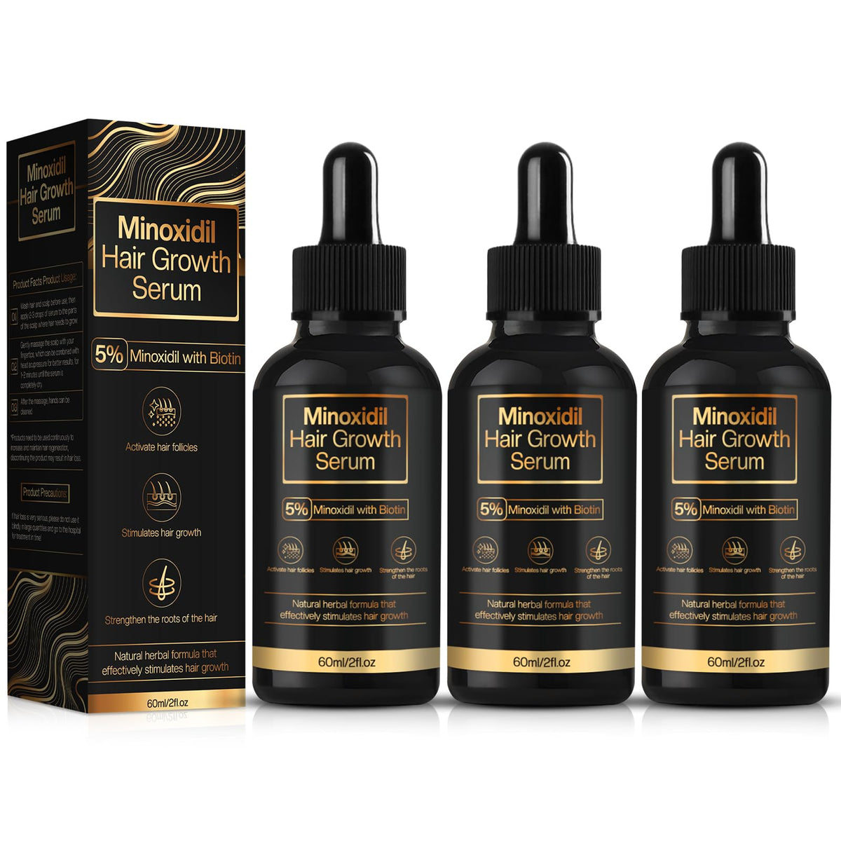 YKDILYHH 5% Minoxidil bottle close-up showing precise topical application for scalp.