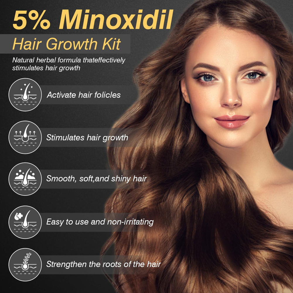 YKDILYHH Minoxidil serum dropper demonstrates easy, controlled application for targeted hair growth.