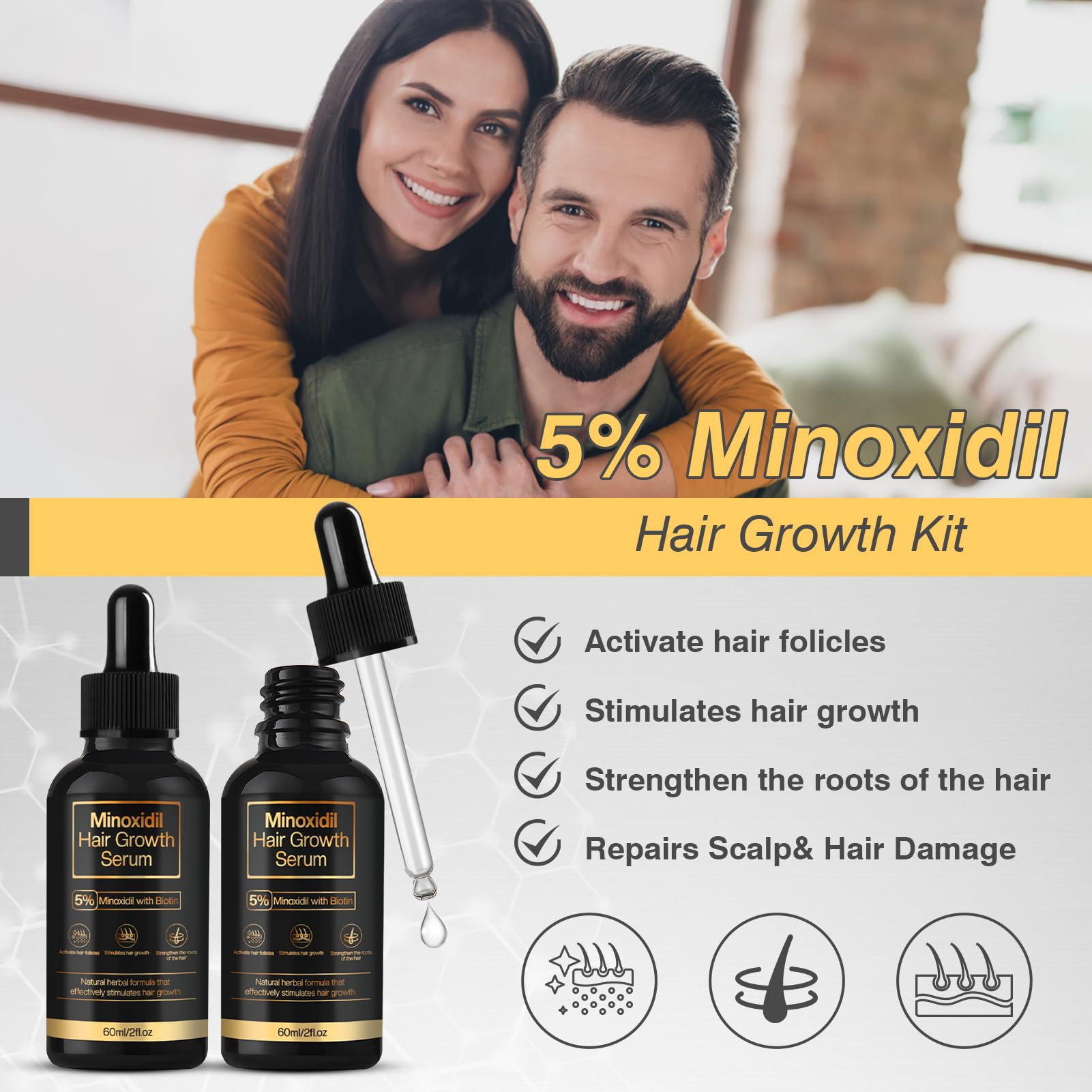 YKDILYHH final look shows thicker, fuller hair potential with consistent use.