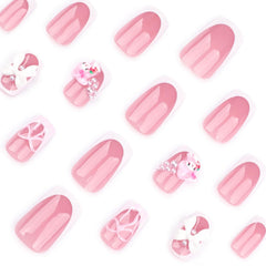 YKZFUI pink French tip short square nails for DIY nail art