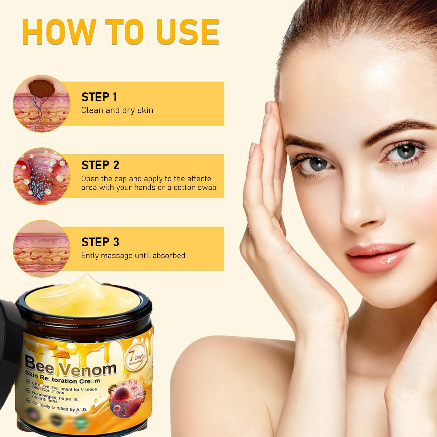 Ylahdent Daily Skincare Routine in action with gentle massage.