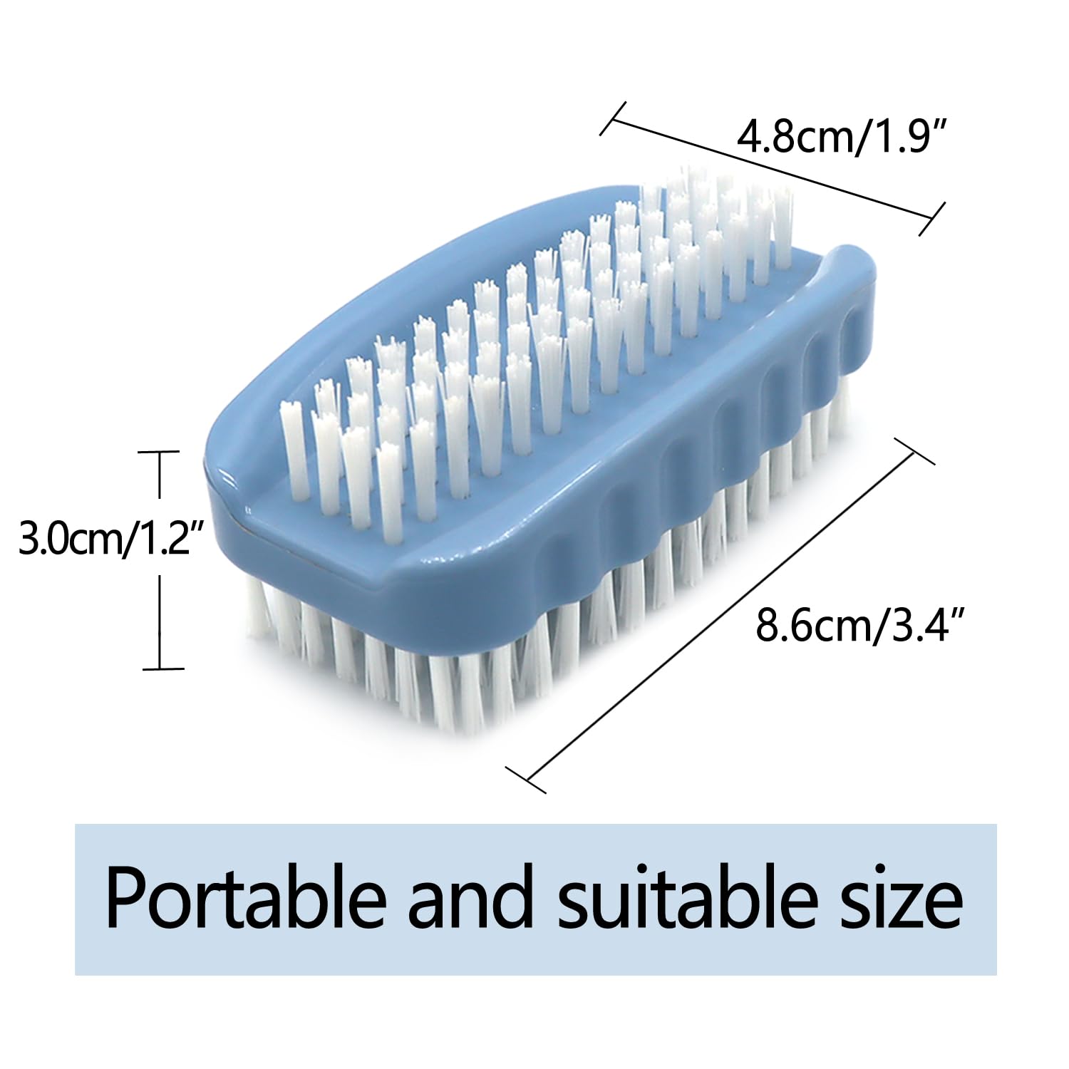 Ylijxqc nail brush non-slip grooves on both sides ensure a secure grip scrub.