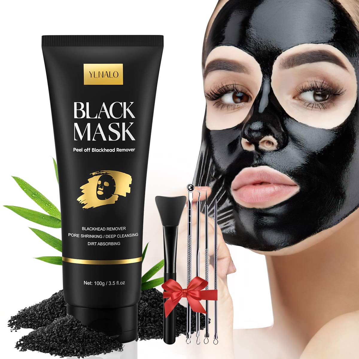 YLNALO Blackhead Remover Mask Kit packaging showing full pore-cleansing system.