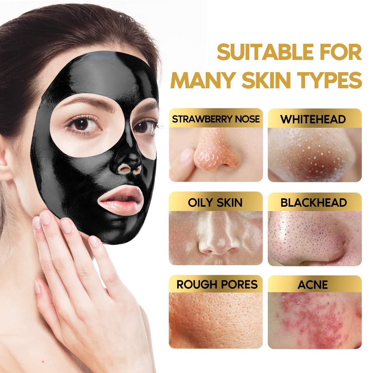 YLNALO Charcoal Peel-Off Mask jar close-up for oil absorption.