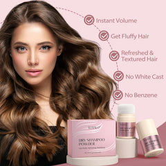 YLNALO Dry Shampoo Powder on oily scalp for quick refresh and lift