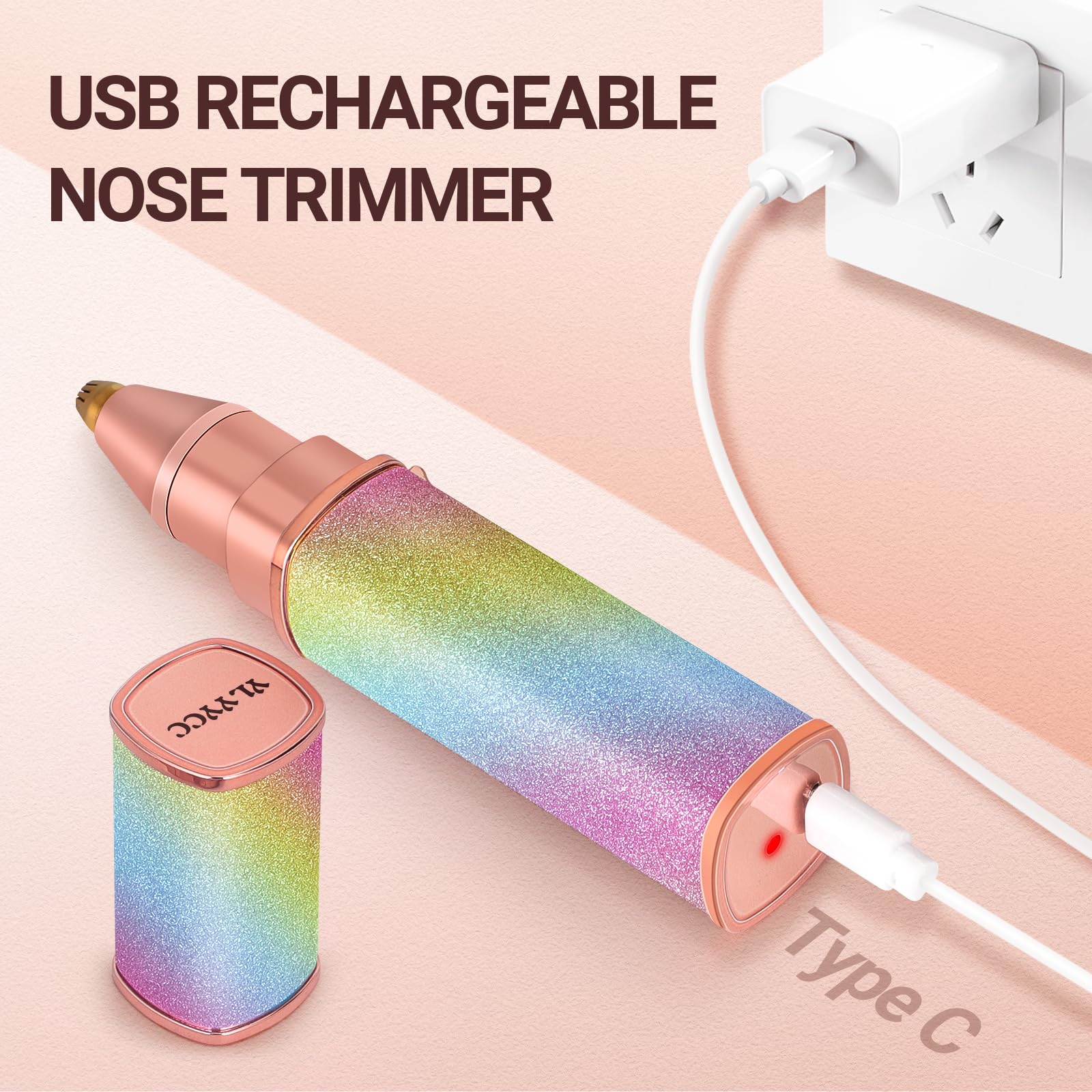 YLYYCC built-in LED light helps reveal fine hairs during trimming in low light.