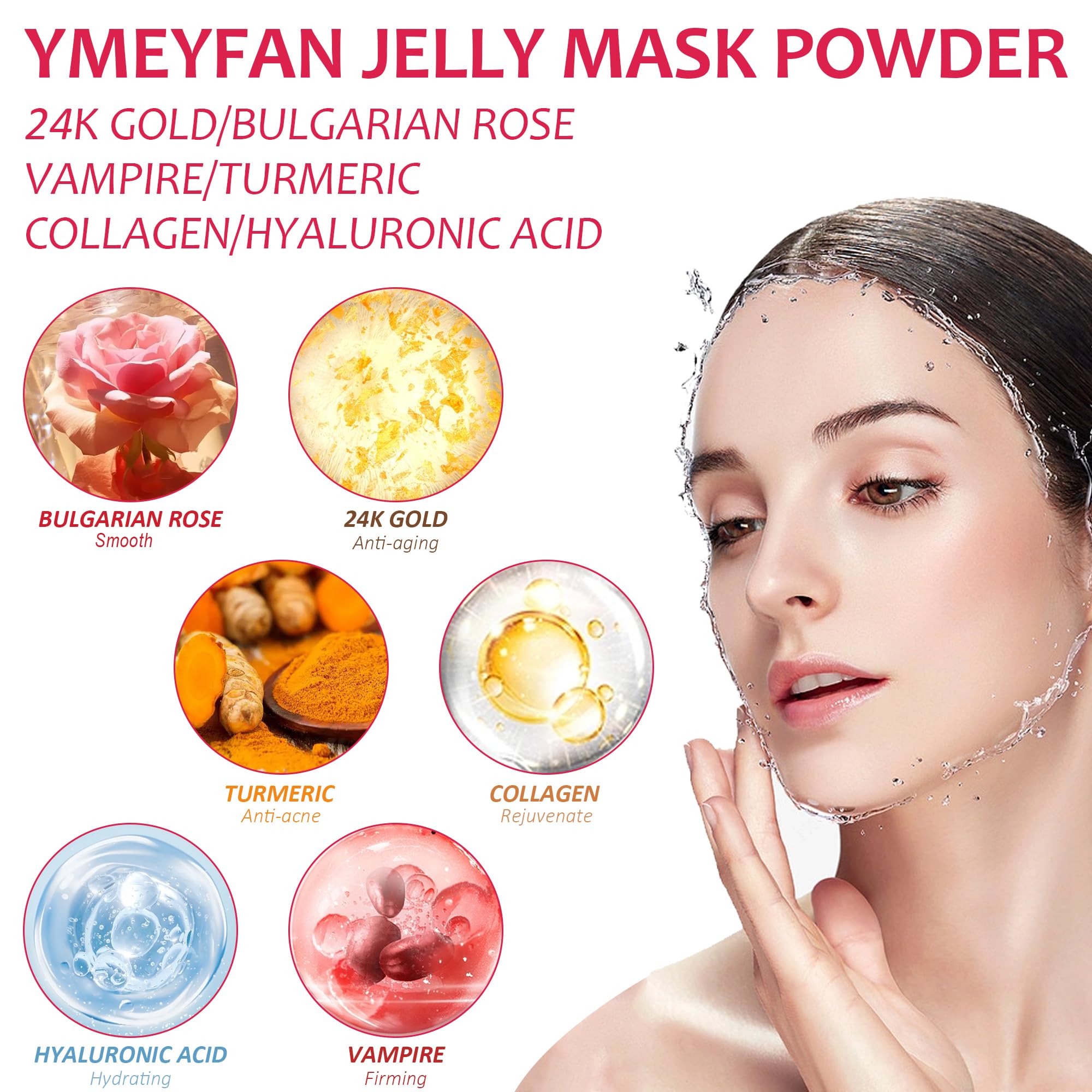YMEYFAN Bulgarian Rose jelly mask jar highlighted for premium skin care