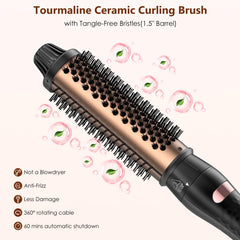 Ymguspri thermal brush anti-tangle bristles reduce snagging during curls.