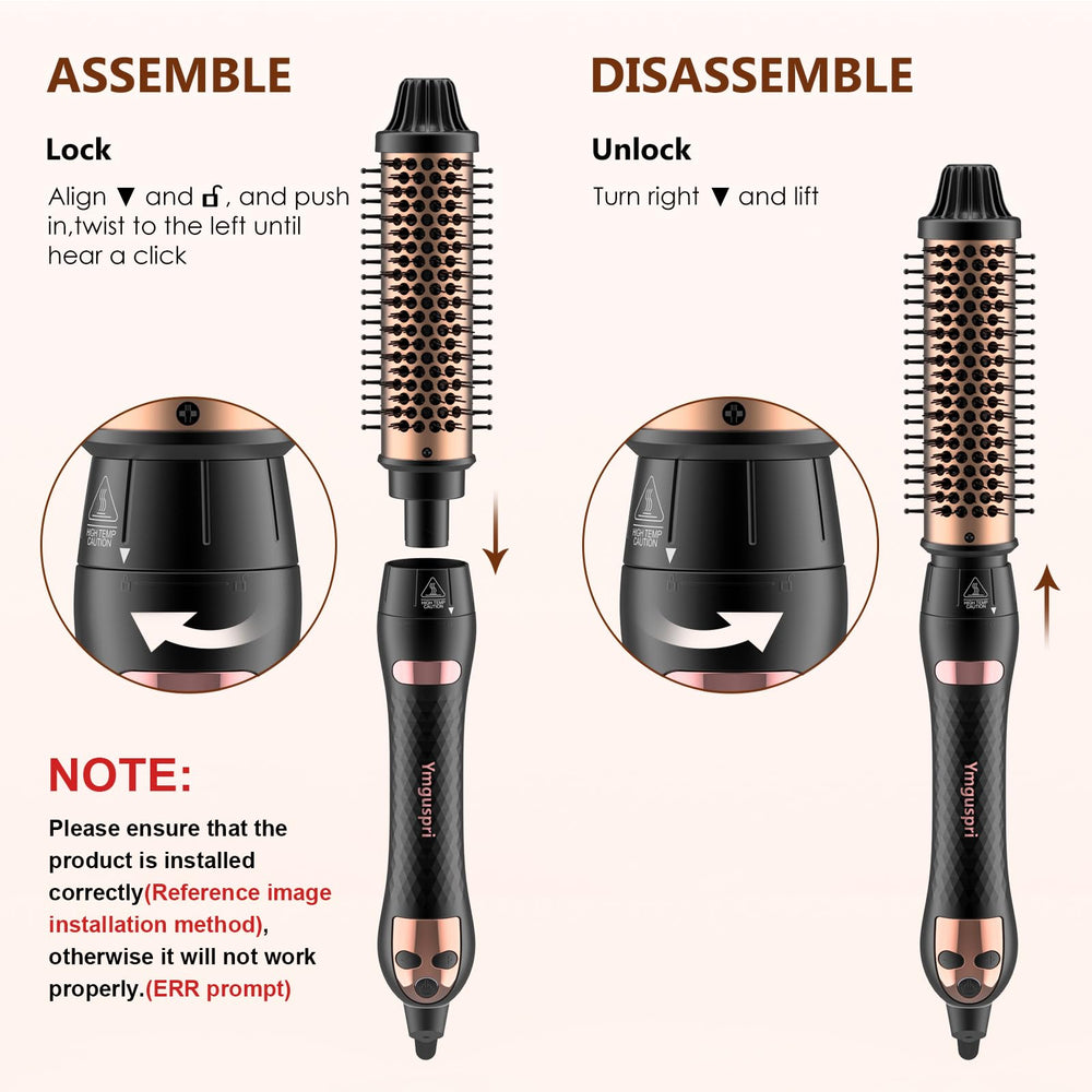 Ymguspri thermal brush safe storage cap protects the head during travel.