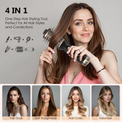 Ymguspri oval-barrel design enables versatile straight and curled looks.