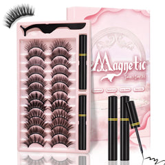 Ymojia magnetic-eyelashes-kit-closeup shows natural faux-mink lashes with easy-wear appeal.