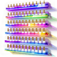 YMVV 15-inch wall-mounted rack displays bottles neatly for quick color selection.