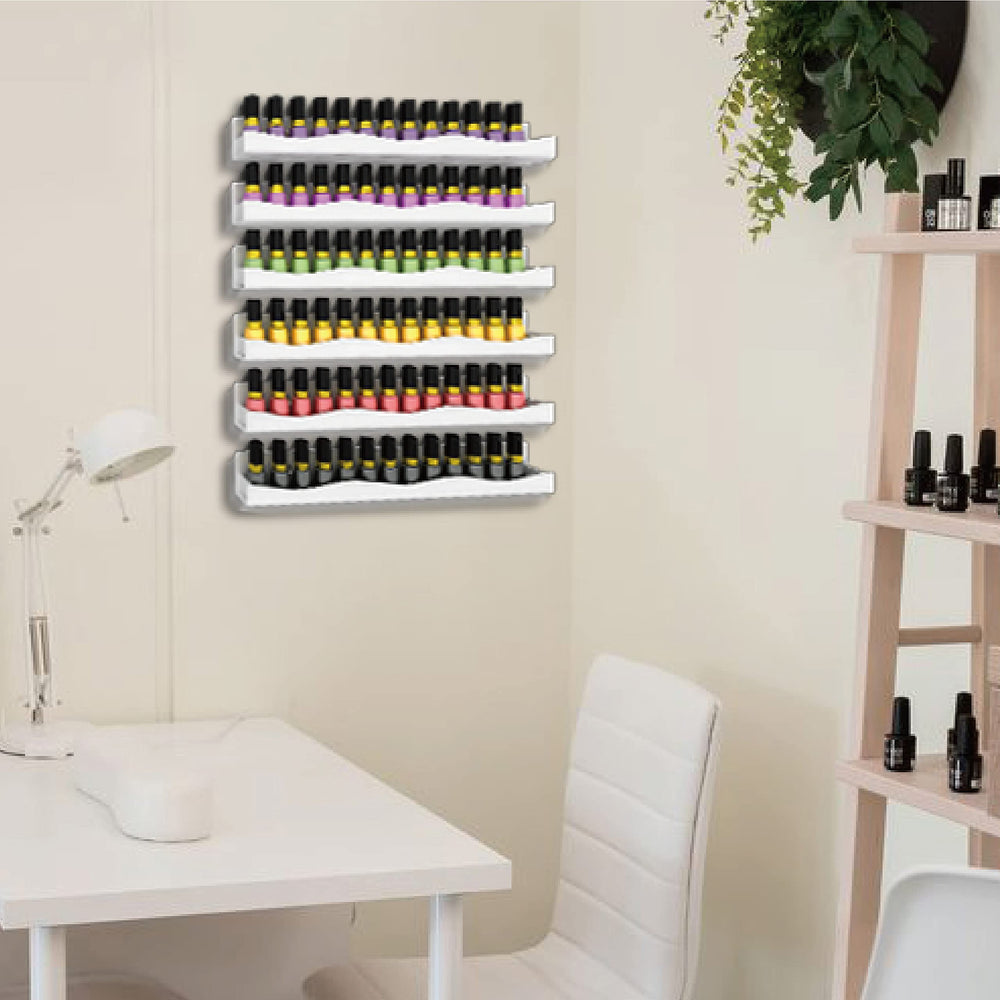 YMVV salon-display image demonstrates tidy arrangement boosting product visibility