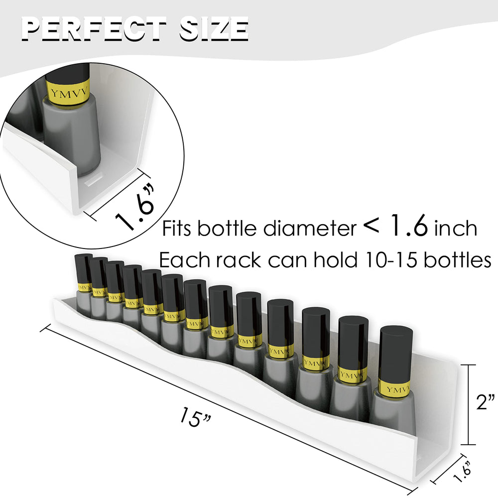 YMVV white rack wall-mounted stoppers keep bottles secure, preventing slips