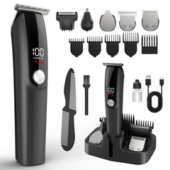 Ynasen 6-in-1 beard-trimmer setup for precise, all-in-one home grooming.