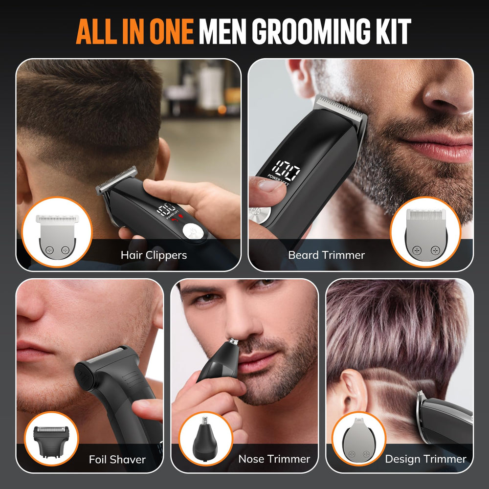 Ynasen beard-trimmer-heads and stand for quick, organized styling.