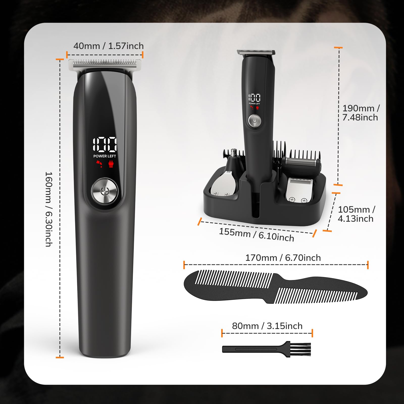 Ynasen ergonomic handle provides comfortable grip during long grooming sessions.