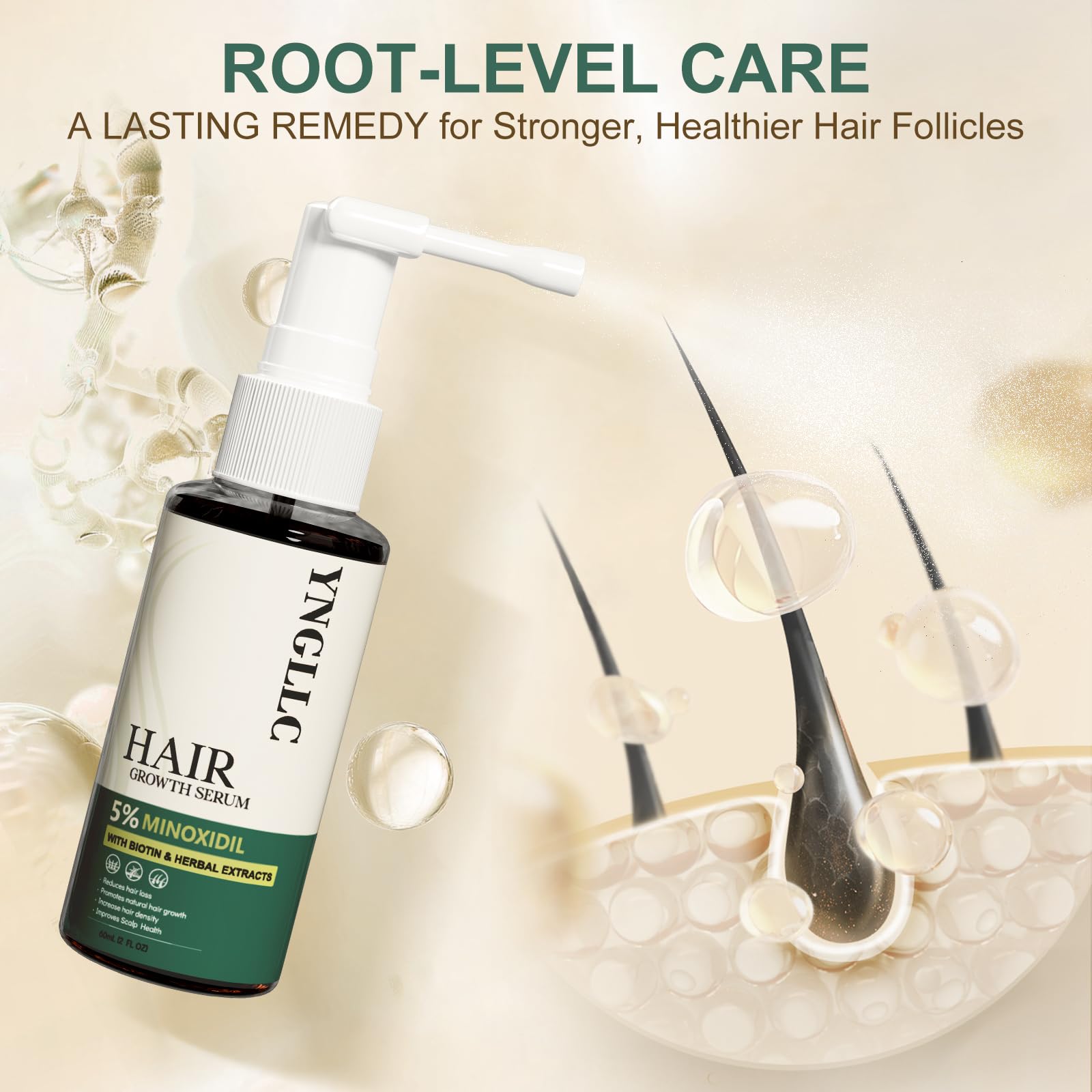 YNGLLC herbal extracts rosemary ginger sage support scalp vitality and nutrient delivery