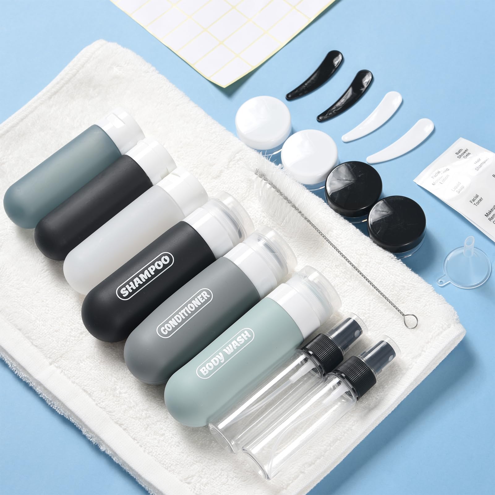 YNSHOUNA included brush and labels streamline labeling and cleaning.