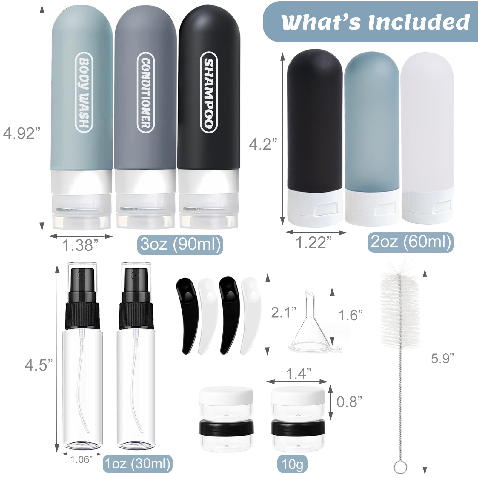 YNSHOUNA silicone travel bottles 90ml highlighting easy squeezing and soft material.