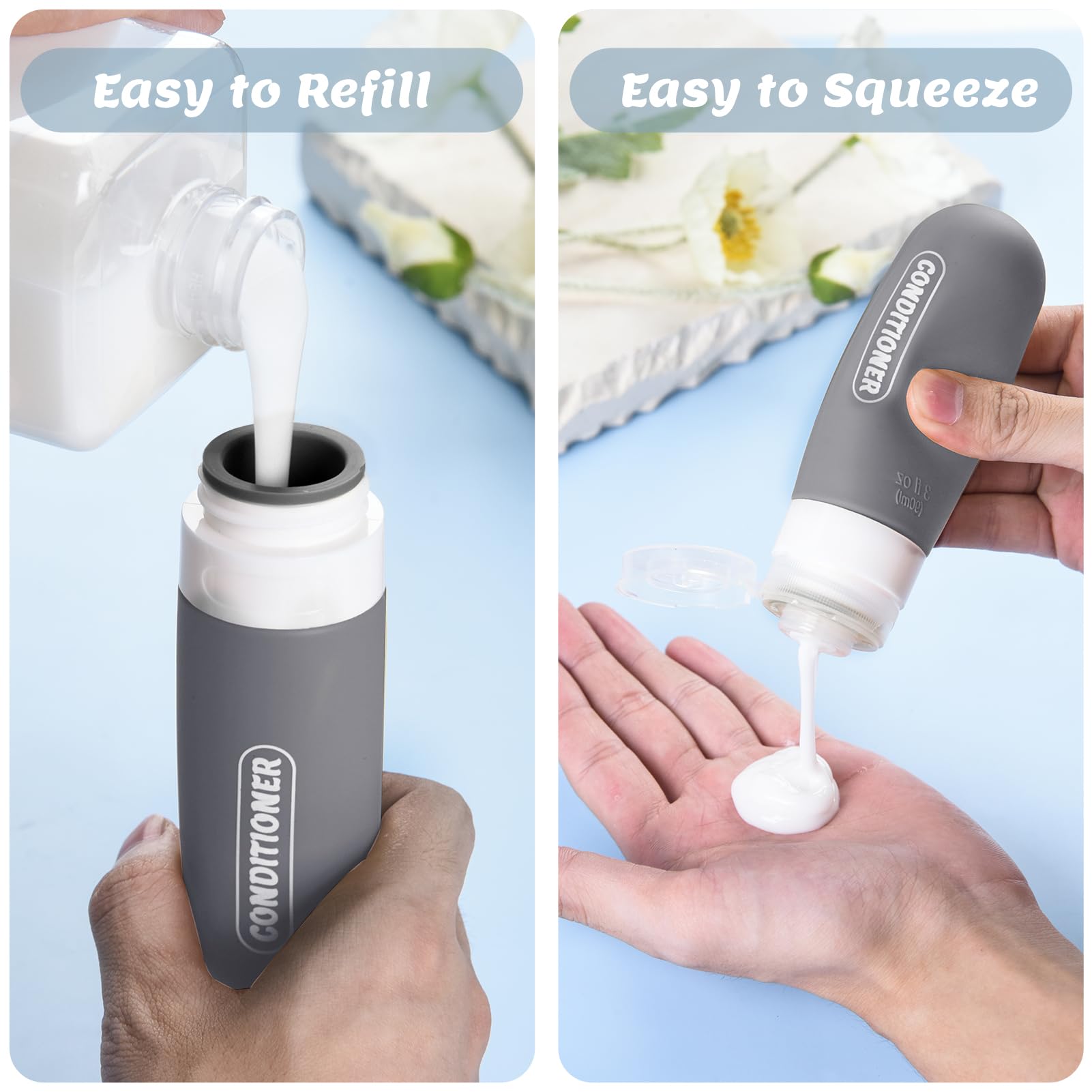 YNSHOUNA travel jars 10ml ideal for creams and samples.