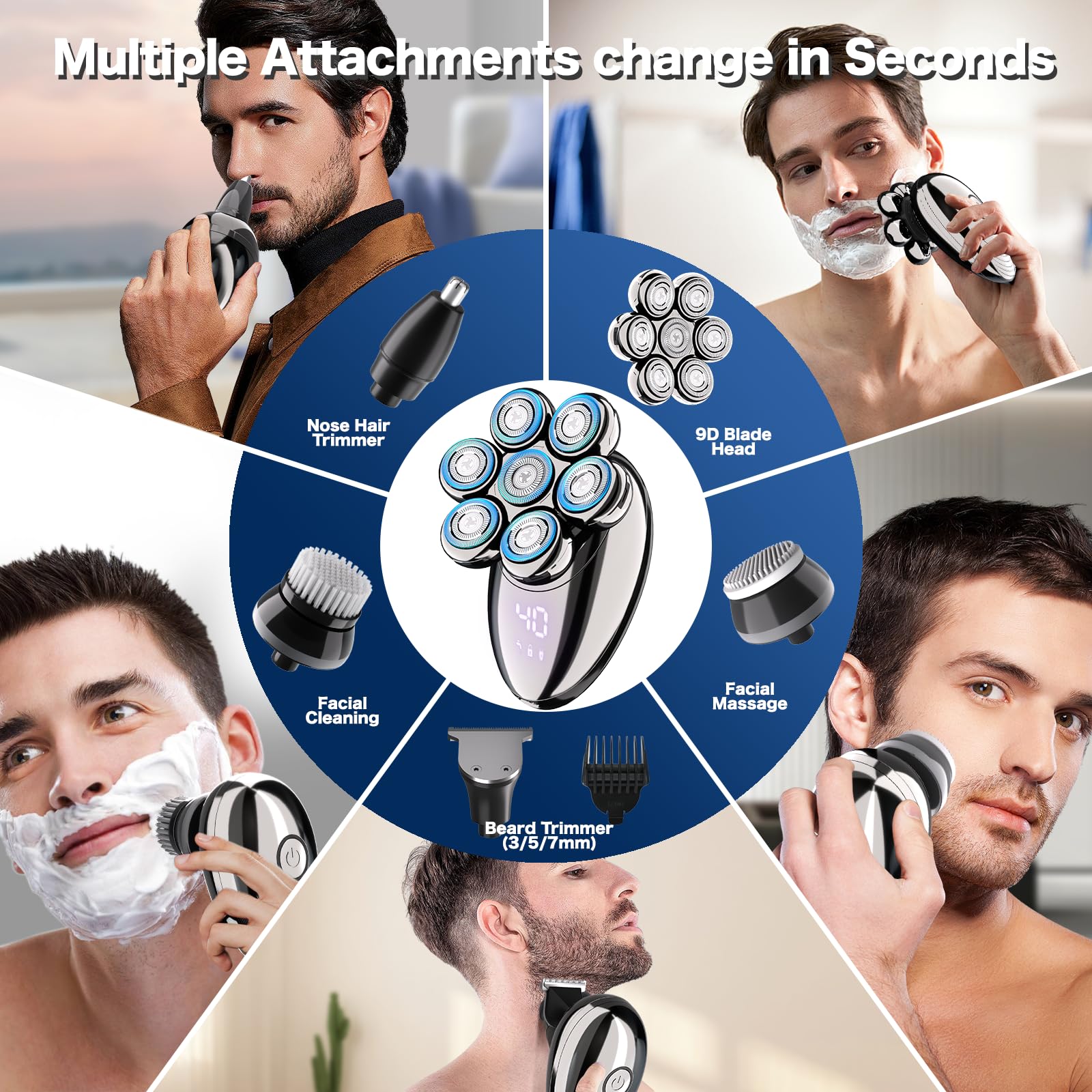 YOBeyux IPX8 waterproof shaver suitable for water exposure and cleaning
