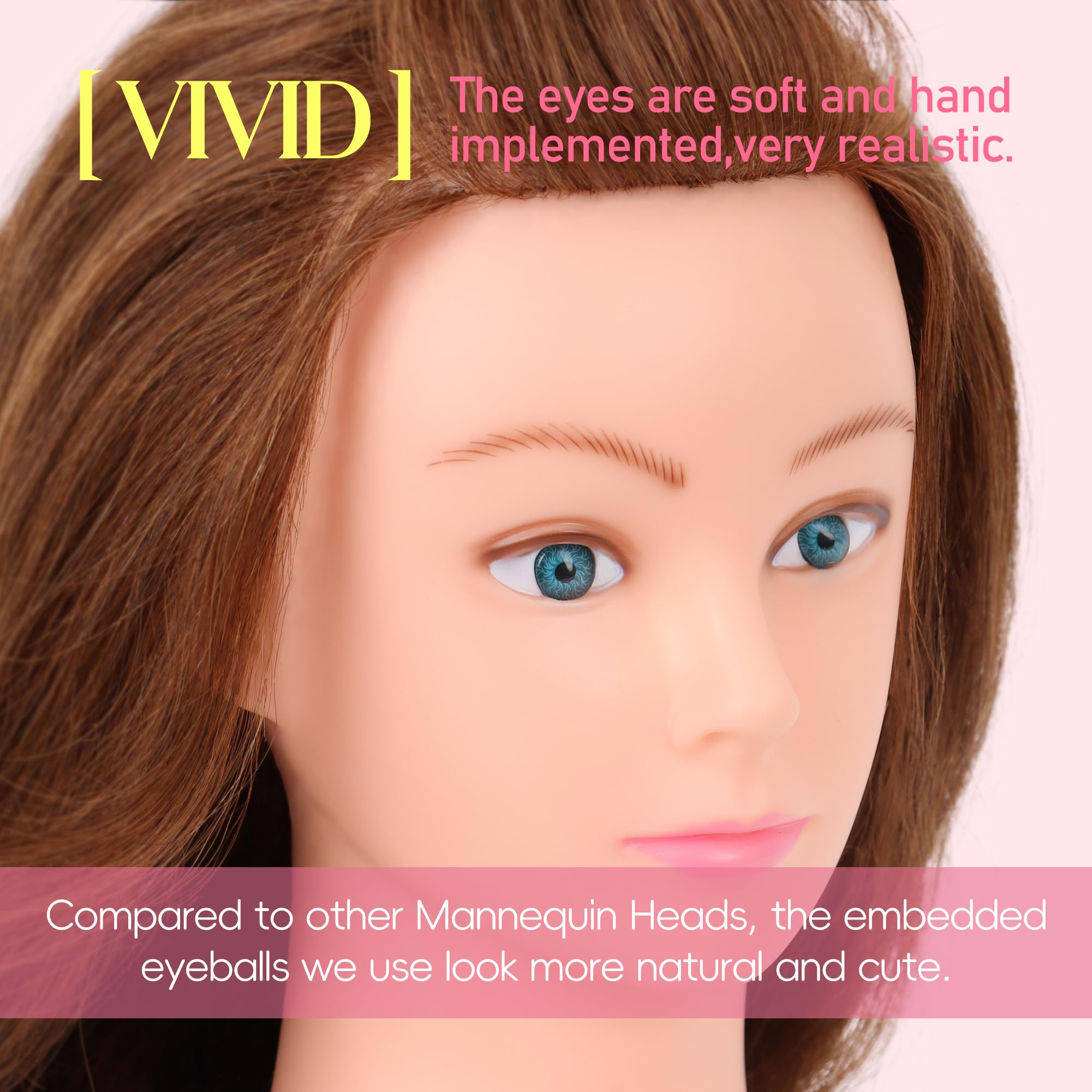 YODIDI mannequin head 26-28 inch length for versatile hair techniques