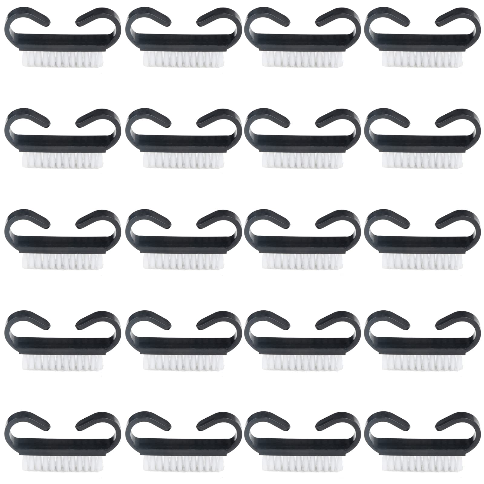 YODOOLTLY Nail Cleaning Brush pack shot with 20 brushes for home manicure prep