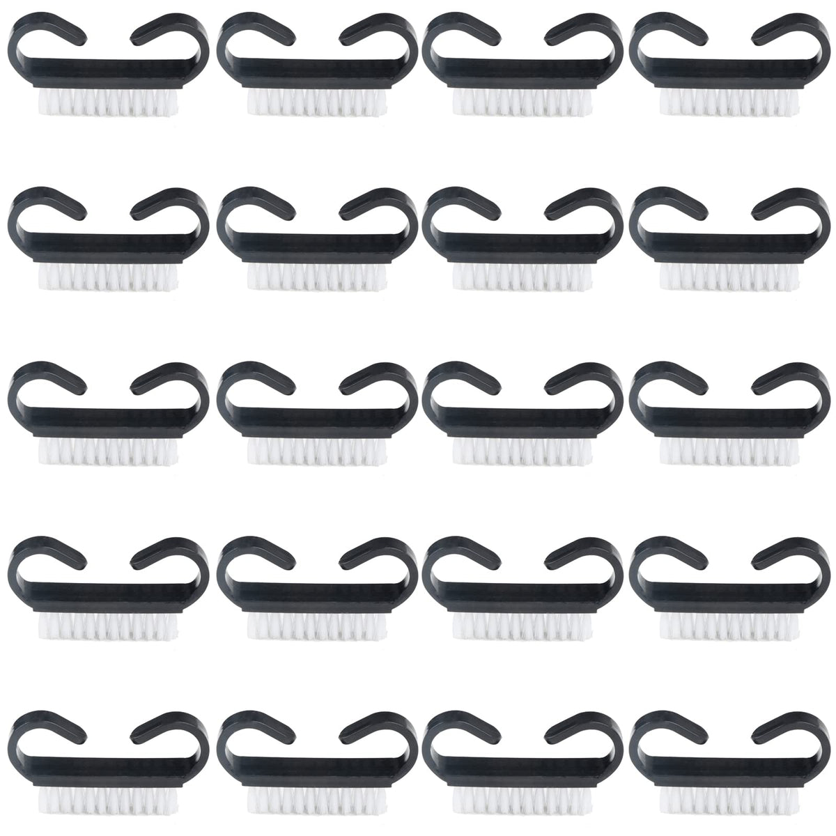 YODOOLTLY Nail Cleaning Brush pack shot with 20 brushes for home manicure prep