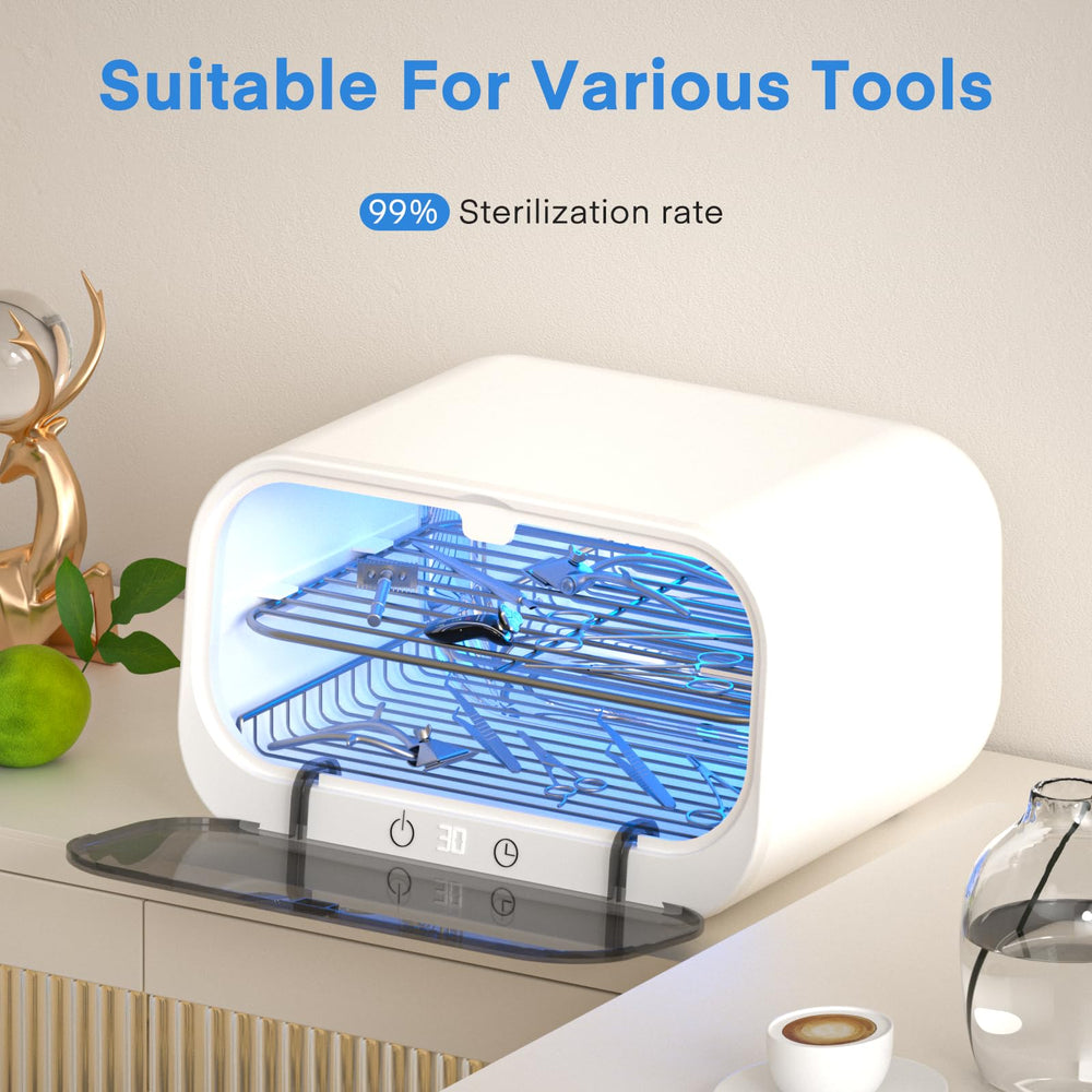 Yofuly nail tools cleaner box with movable shelves for flexible loading.