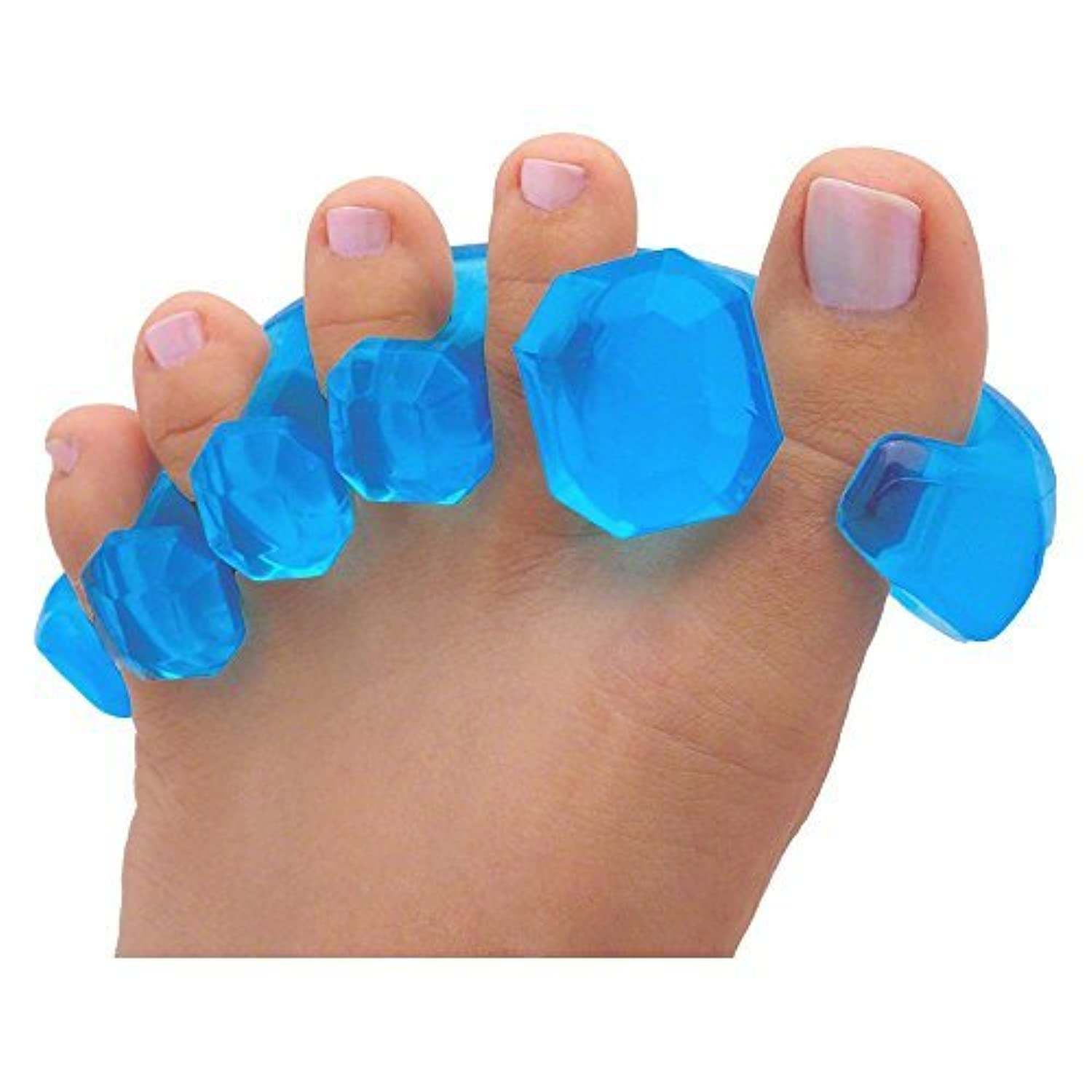 YogaToes Gems gel toe stretcher front view promotes toe separation for comfort.