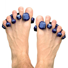 YogaToes Gems for Men toe spacers closeup show soft gel spacing for comfort and alignment.
