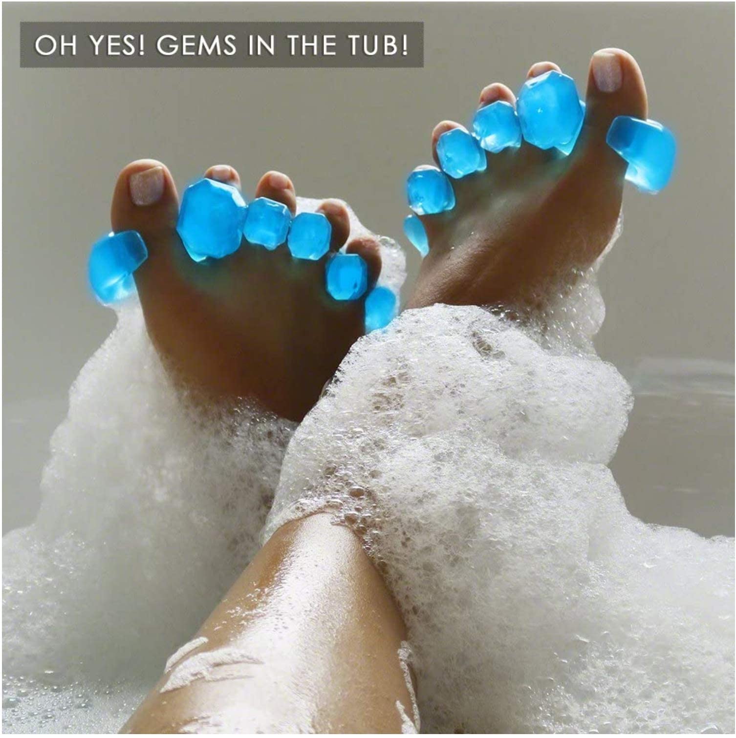 YogaToes Gems pair packaging demonstrates easy home foot-care setup.