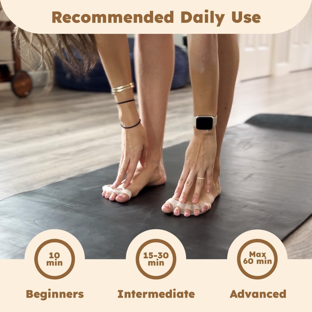 Yoga Trapeze toe spacers latex-free rubber close-up shows soft, comfortable material