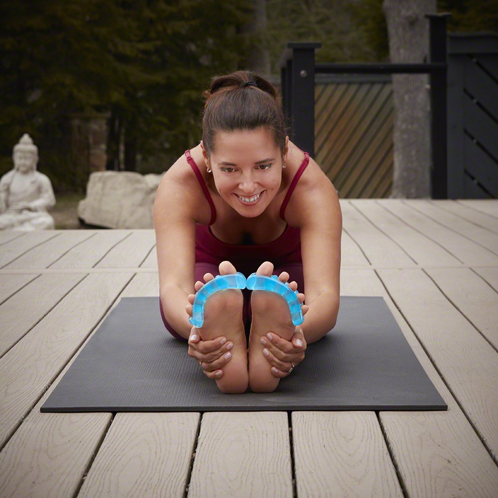 YogaToes Classic BPA-free gel highlights doctor-recommended construction for comfortable toe sessions.