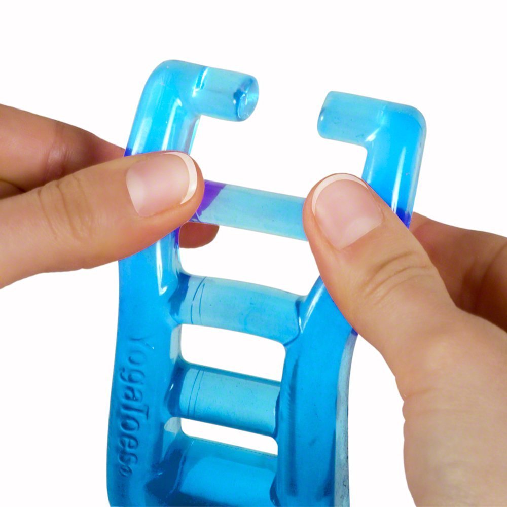 YogaToes Classic close-up gel material highlights BPA-free, medical-grade construction for safe at-home use.