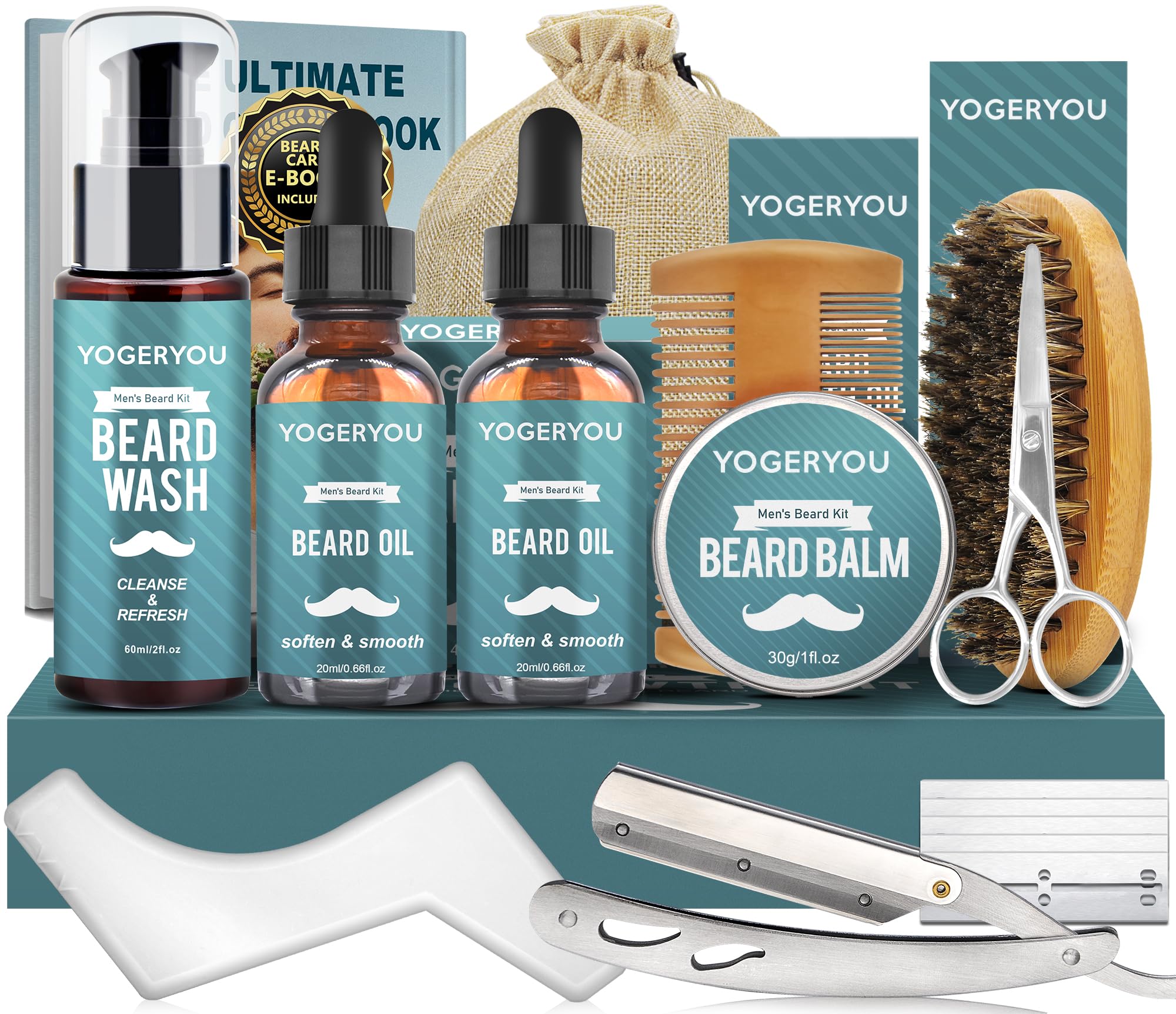 YogerYou beard kit straight razor for precise grooming and sharp lines