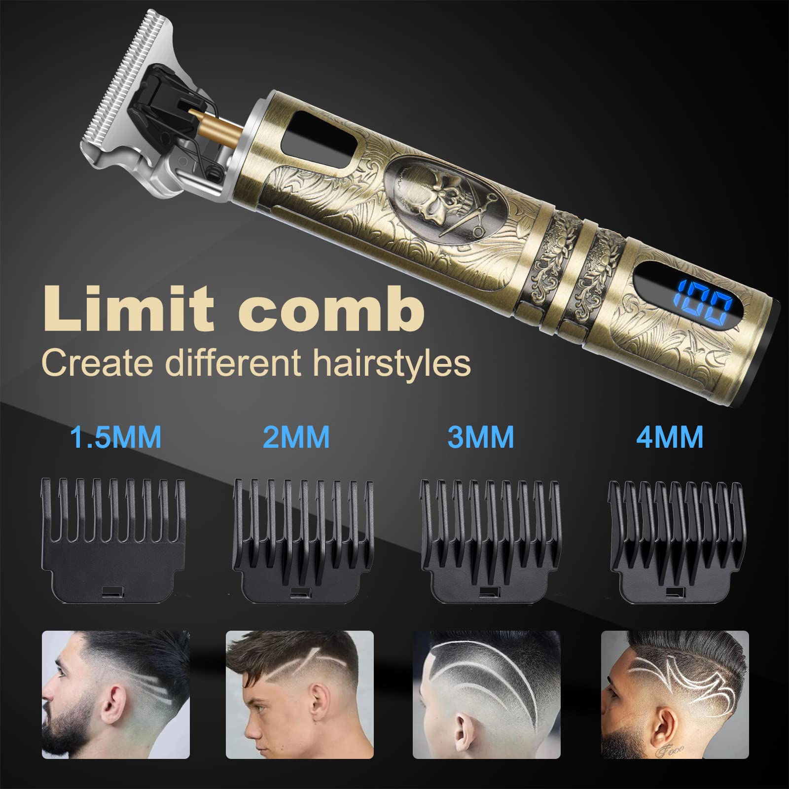 YOGINGO four-guard combs set for versatile beard and hair lengths