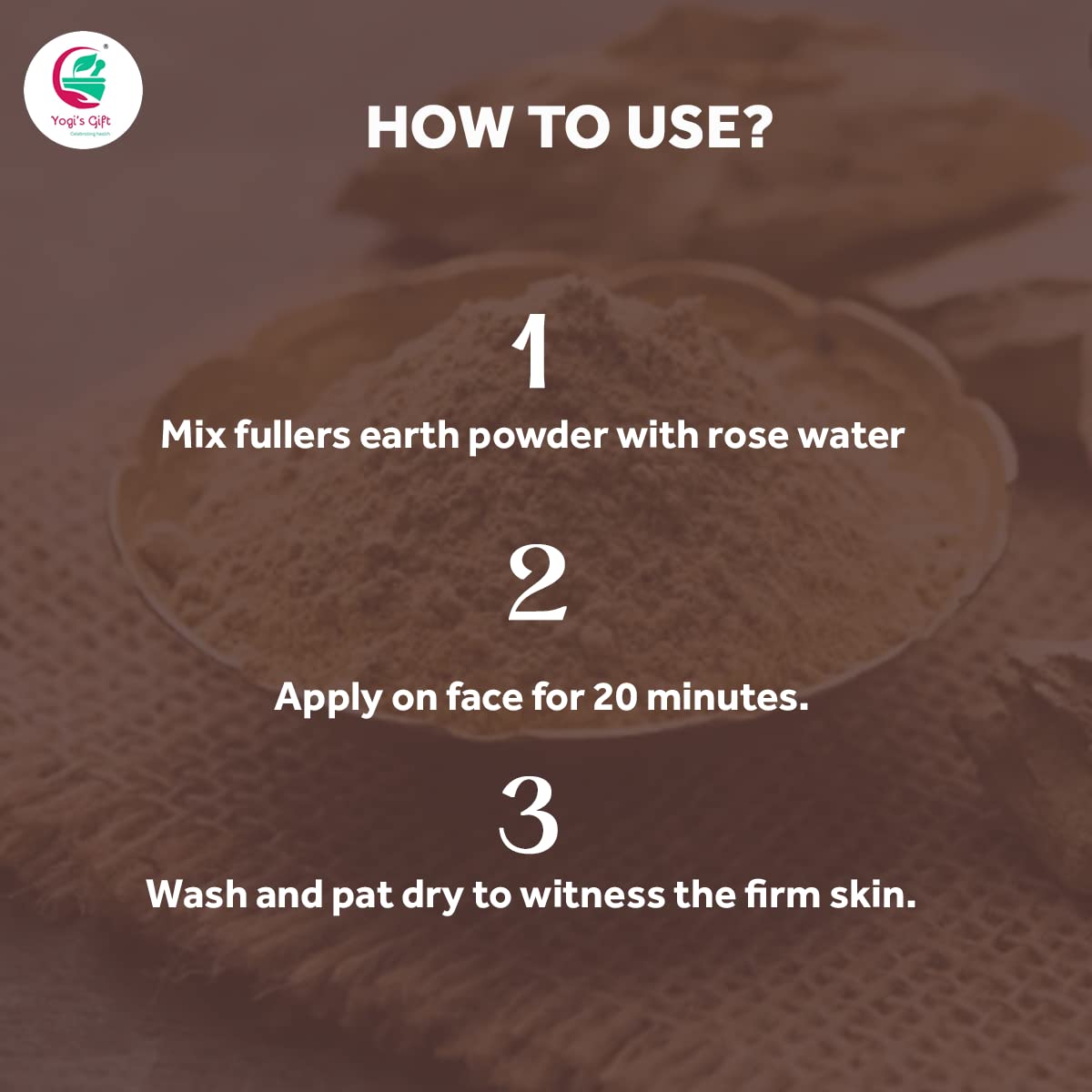 Yogi's Gift Fuller's Earth clay face pack ready to brighten skin