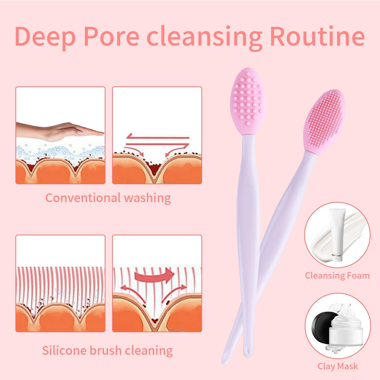 Yoizyfree facial cleanser pad features dense silicone bristles for gentle oil removal and pore refinement.