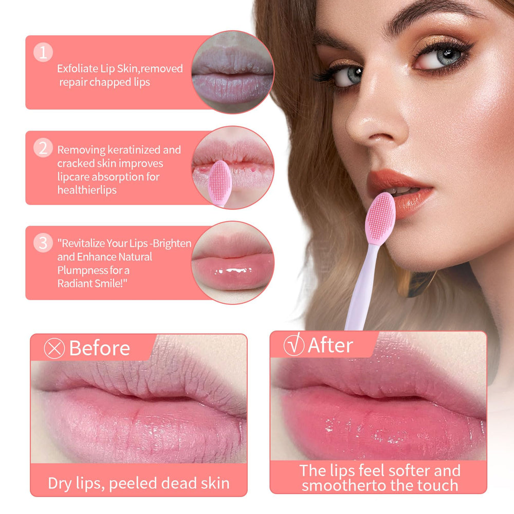 Yoizyfree lip brush tool with sugar scrub side for lips and massage side for comfort.