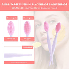 Yoizyfree silicone face cleansing brush with dense bristles for deep cleansing and soothing massage.