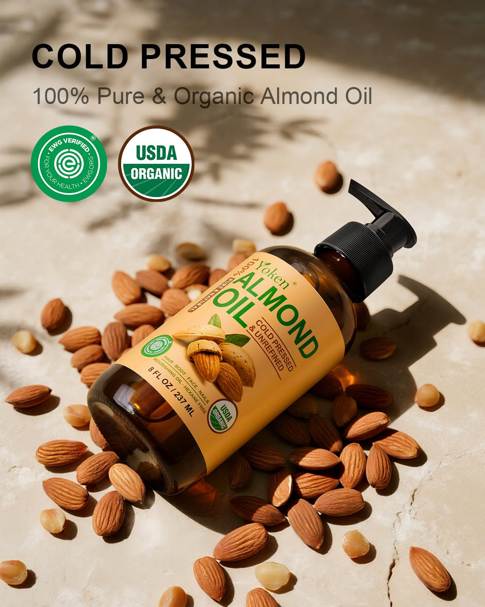Yoken almond oil face application for lightweight hydration
