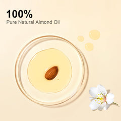 Yoken Almond Oil label highlights 100% USDA-pure, ready for daily use.