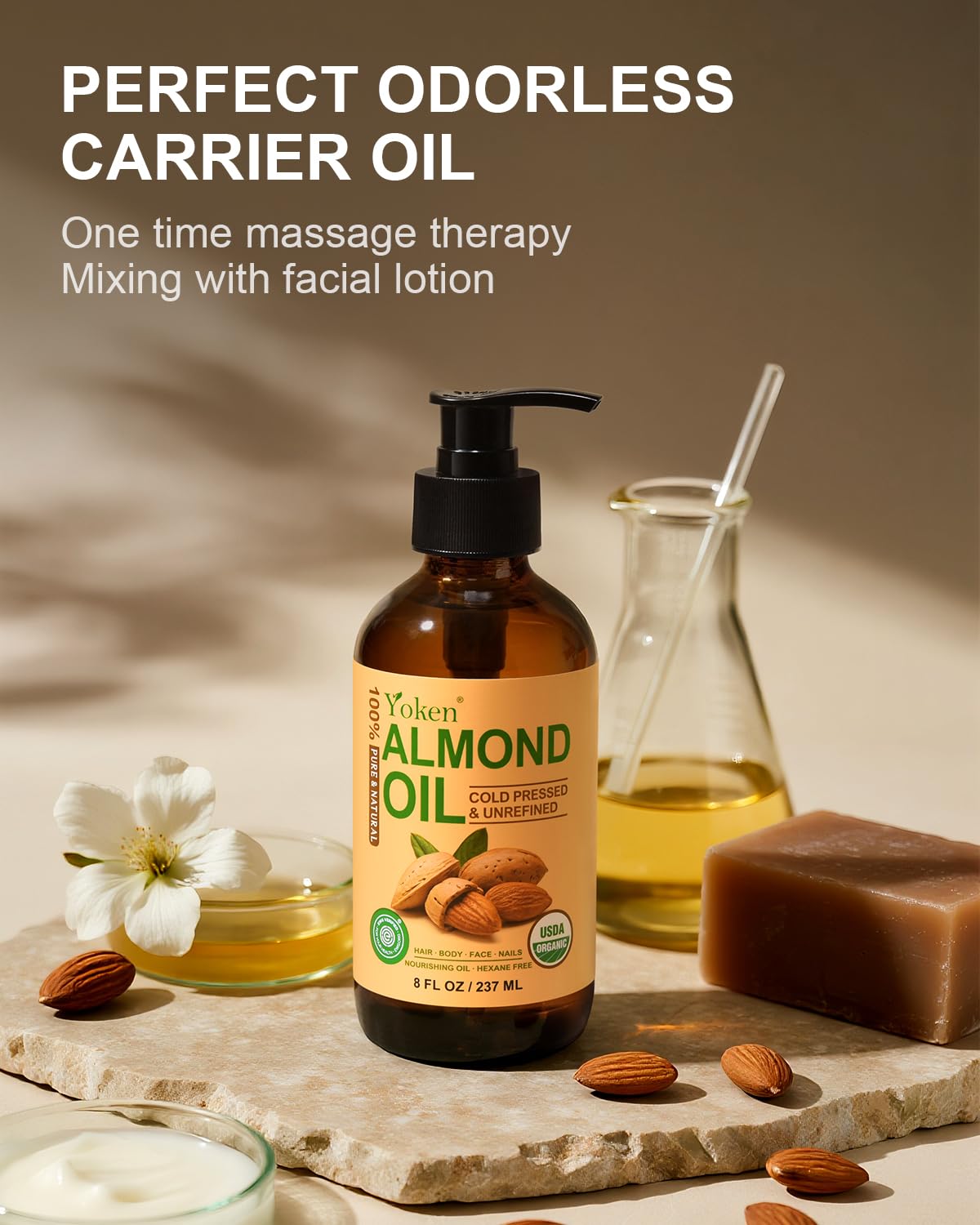 Yoken almond oil massage oil for relaxing at-home sessions