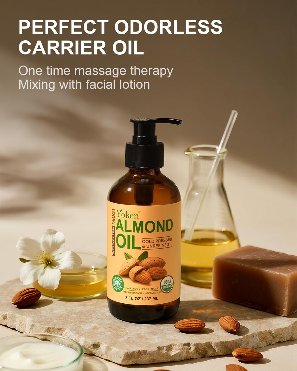 Yoken almond oil massage oil for relaxing at-home sessions