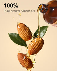 Yoken Almond Oil pour image highlights quick-absorb, non-greasy skin care