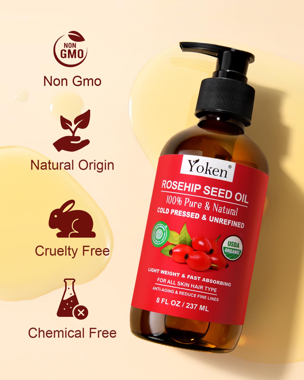 Yoken Amber Glass Packaging communicates premium protection and product integrity.