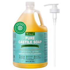 Yoken Castile Soap bottle unscented demonstrates versatile, gentle cleansing for skin and surfaces.