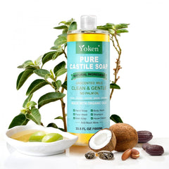 Yoken Castile Soap dish cleaning scene demonstrates safe kitchen washing power